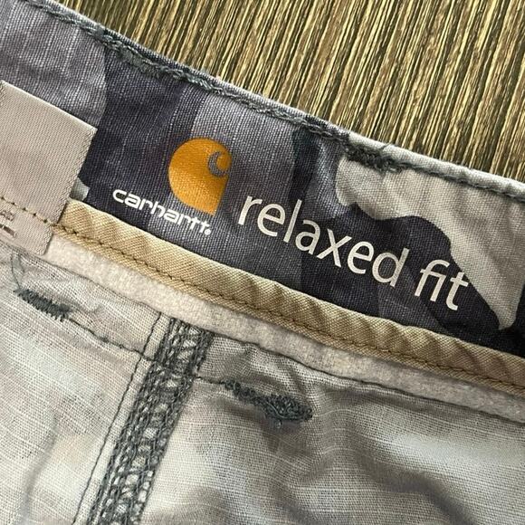 Carhartt Womens El Paso Hiking Shorts Mid Rise Relaxed Fit Camouflage Gray Sz 4 - Picture 5 of 8